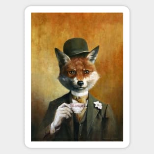 Teatime Mr Fox Sticker